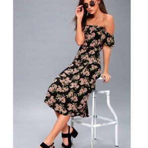 Amuse Society Floral Off-The-Shoulder Dress